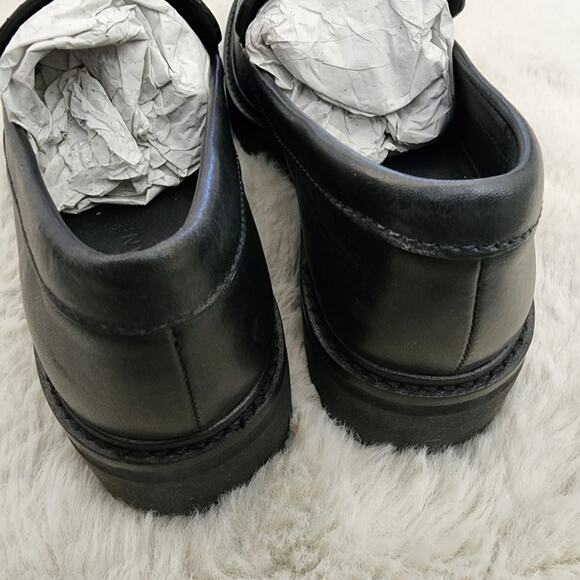 NEW Everlane The Lug Sole Chunky Platform Black Leather Loafers - Picture 7 of 11
